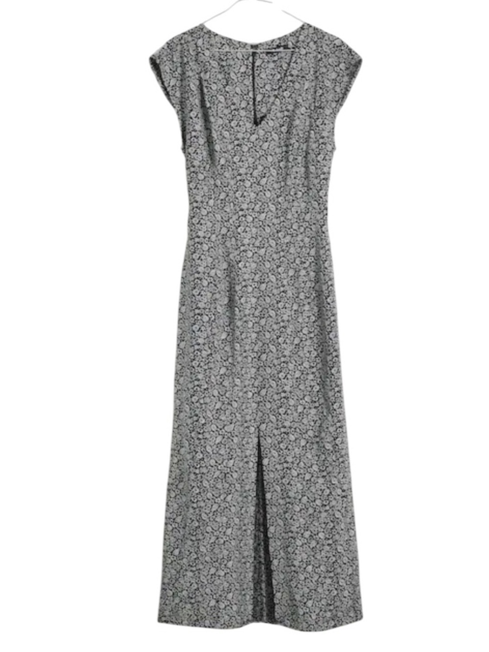 Madewell Floral Midi Dress Sz 2 Cupro Blend V Neck Resort Vacation Coastal Chic - Picture 12 of 12